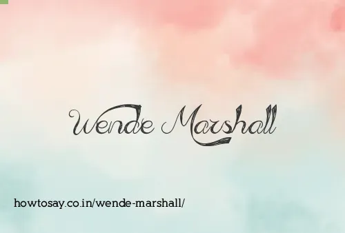 Wende Marshall