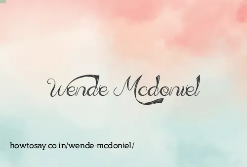 Wende Mcdoniel
