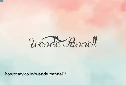 Wende Pannell