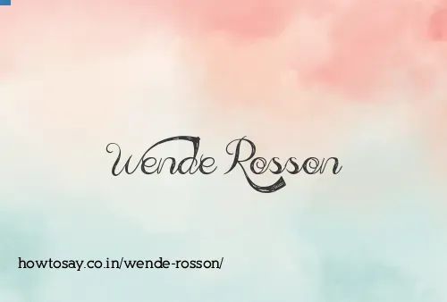 Wende Rosson