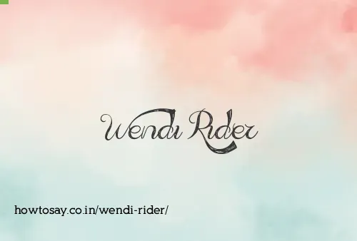Wendi Rider