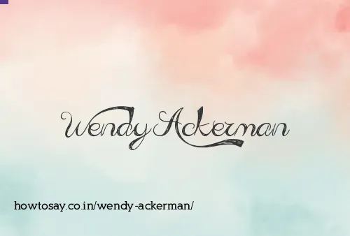 Wendy Ackerman