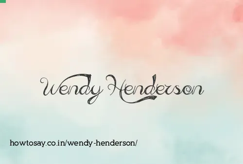 Wendy Henderson