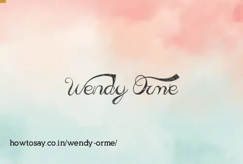 Wendy Orme