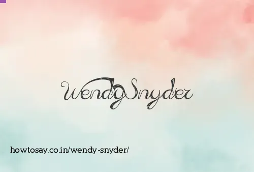 Wendy Snyder