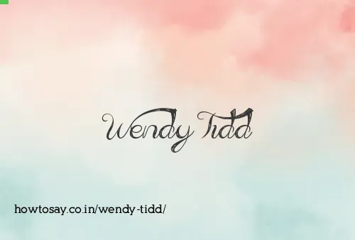 Wendy Tidd