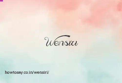Wensiri