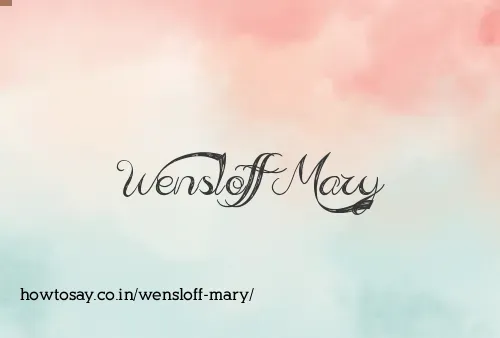 Wensloff Mary