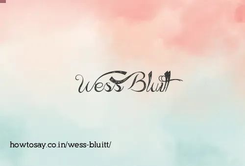 Wess Bluitt