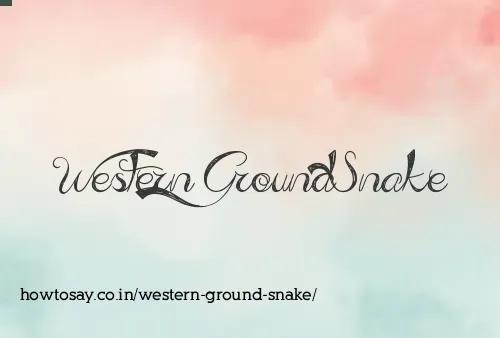 Western Ground Snake