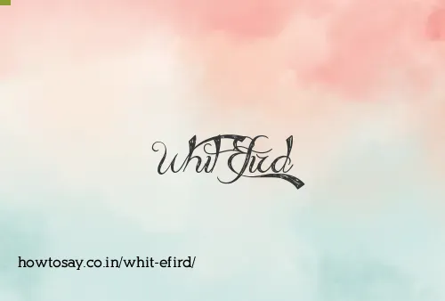 Whit Efird