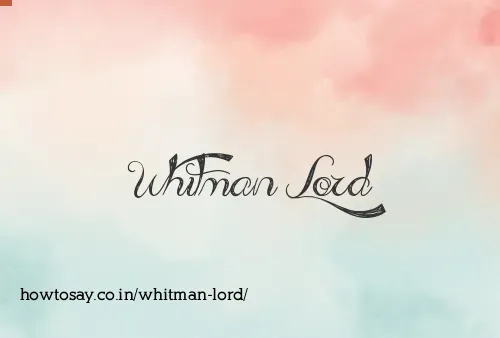 Whitman Lord