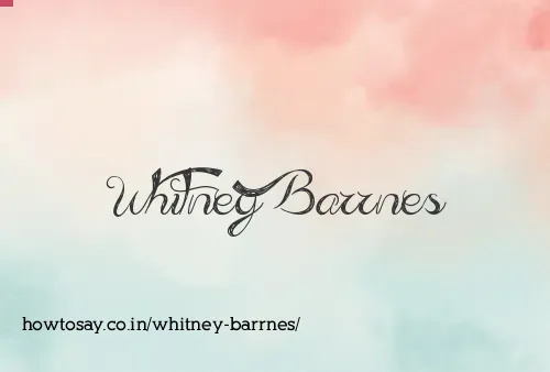 Whitney Barrnes