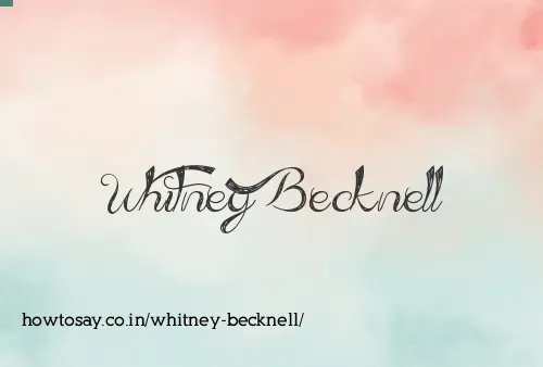 Whitney Becknell