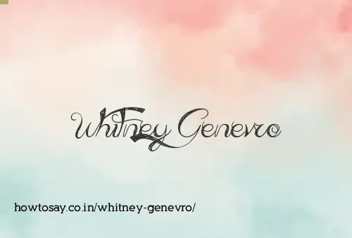 Whitney Genevro