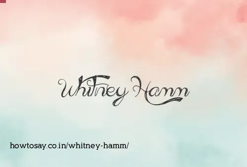 Whitney Hamm