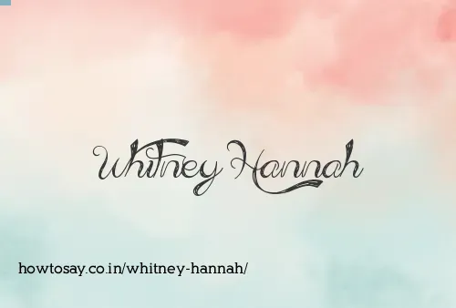 Whitney Hannah