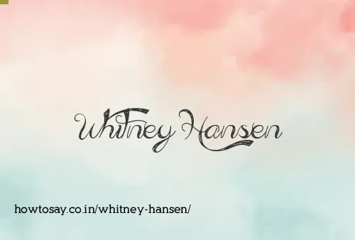Whitney Hansen