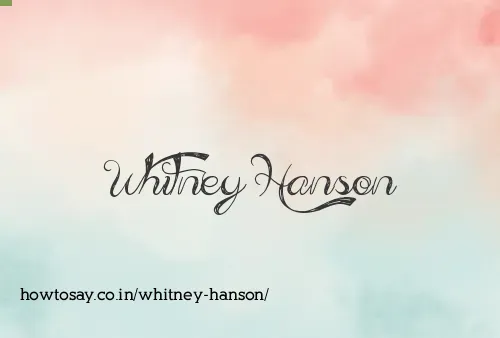 Whitney Hanson
