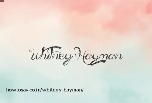 Whitney Hayman
