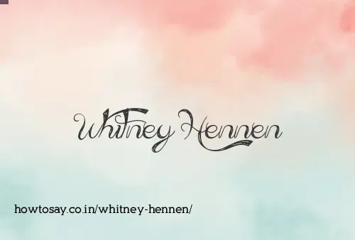 Whitney Hennen