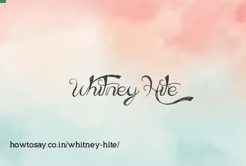 Whitney Hite