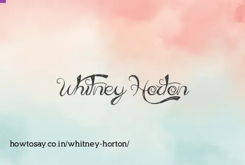 Whitney Horton