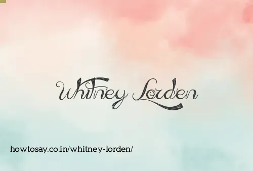 Whitney Lorden