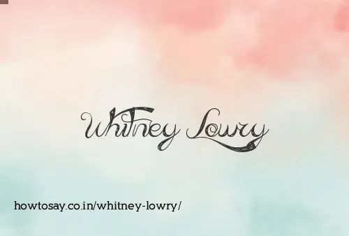 Whitney Lowry