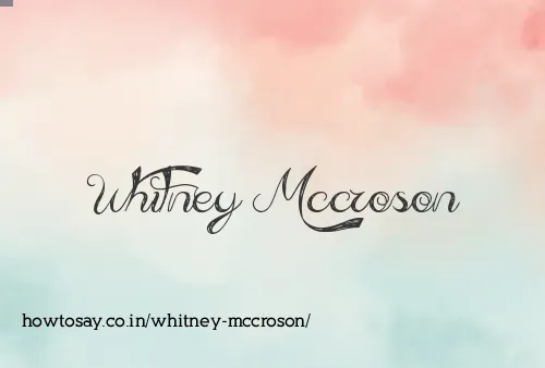 Whitney Mccroson
