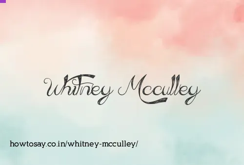 Whitney Mcculley