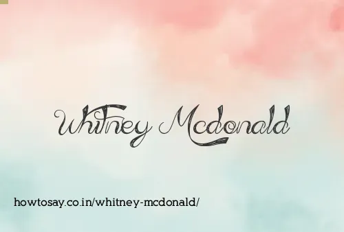 Whitney Mcdonald