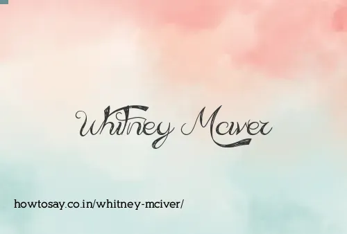 Whitney Mciver