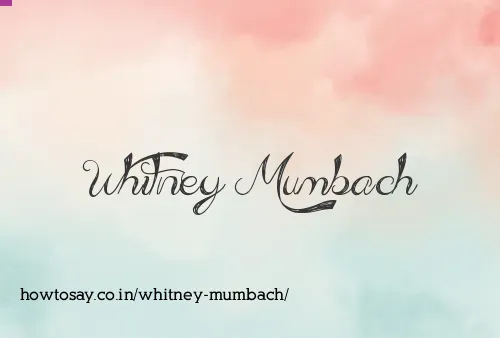 Whitney Mumbach