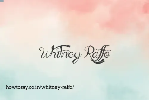 Whitney Raffo