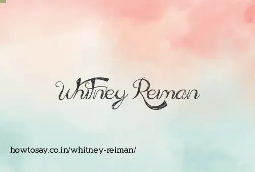 Whitney Reiman