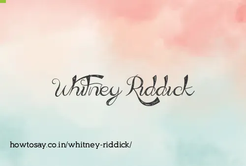 Whitney Riddick