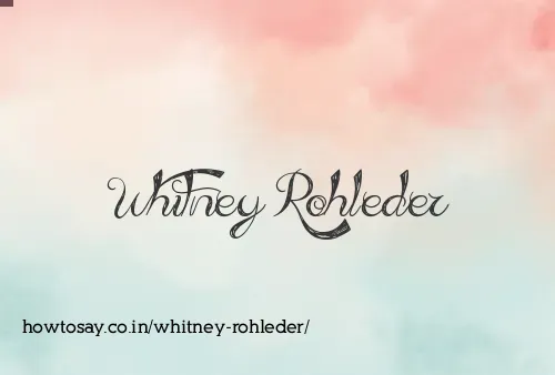 Whitney Rohleder