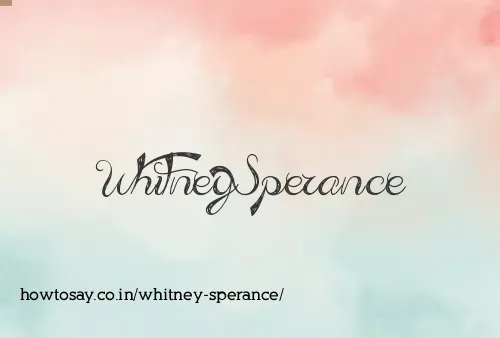 Whitney Sperance