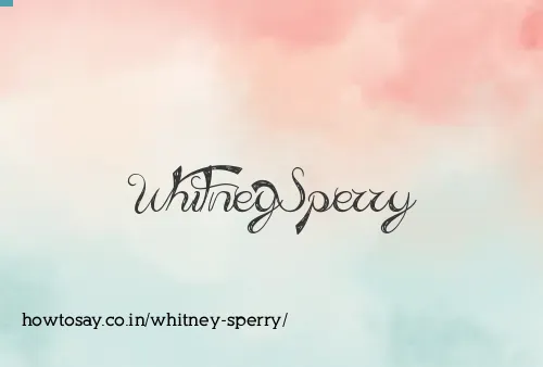 Whitney Sperry