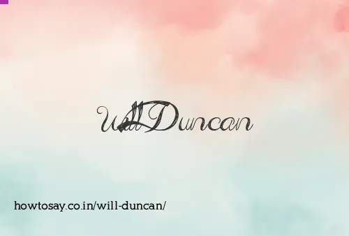Will Duncan