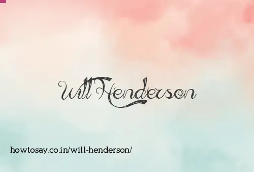 Will Henderson
