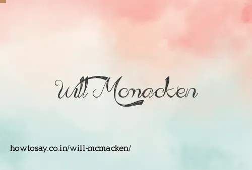 Will Mcmacken