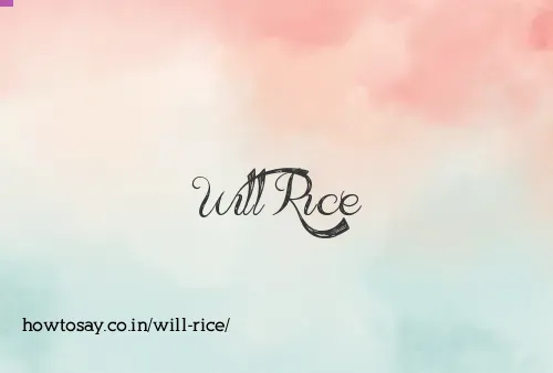 Will Rice