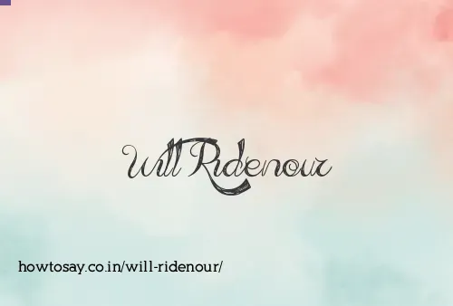 Will Ridenour