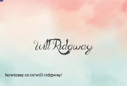 Will Ridgway