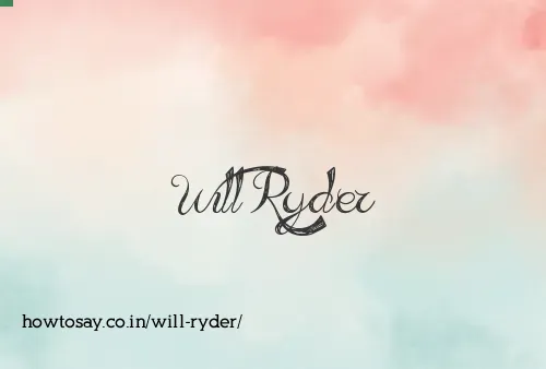 Will Ryder