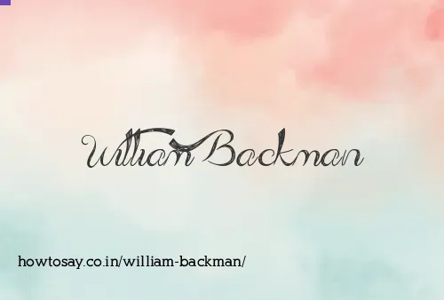 William Backman