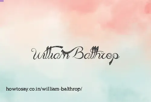 William Balthrop