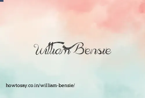 William Bensie